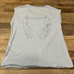 Adam Levine Collection Pale Blue Wing-Cut Back Tank size M